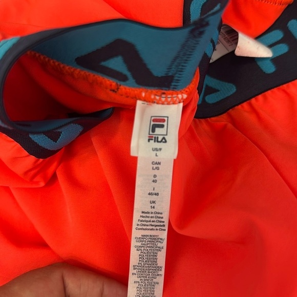 NWT $55 Fila Womens Essentials Woven Tennis Short Lined Fiery Coral Red Sz LARGE - Picture 9 of 9